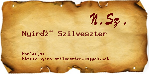 Nyirő Szilveszter névjegykártya